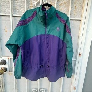IN Sport women's L lightweight windbreaker track jacket  packable vtg made USA